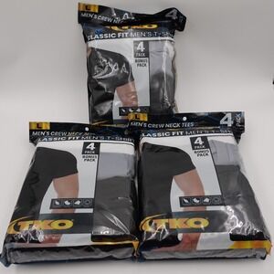 PACK OF 3 TKO Crew Neck Tees Men's Large Classic Fit Polyester Fast Dry